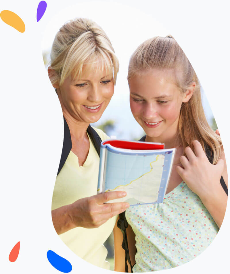 mom and daughter on college visit