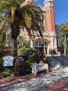 Brick buildings surrounded by trees on FSU campus